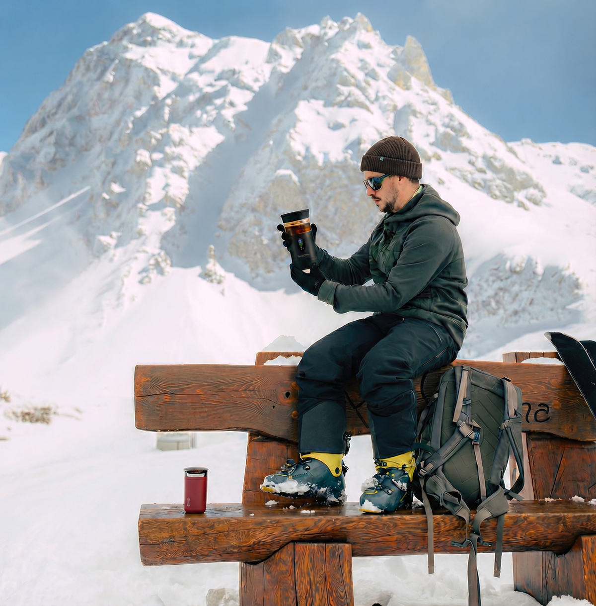 Illustrative PortaCoffee scene in the mountains